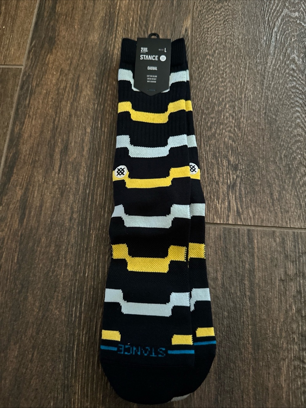 Stance Black Yellow Gray Geometric Crew Socks
